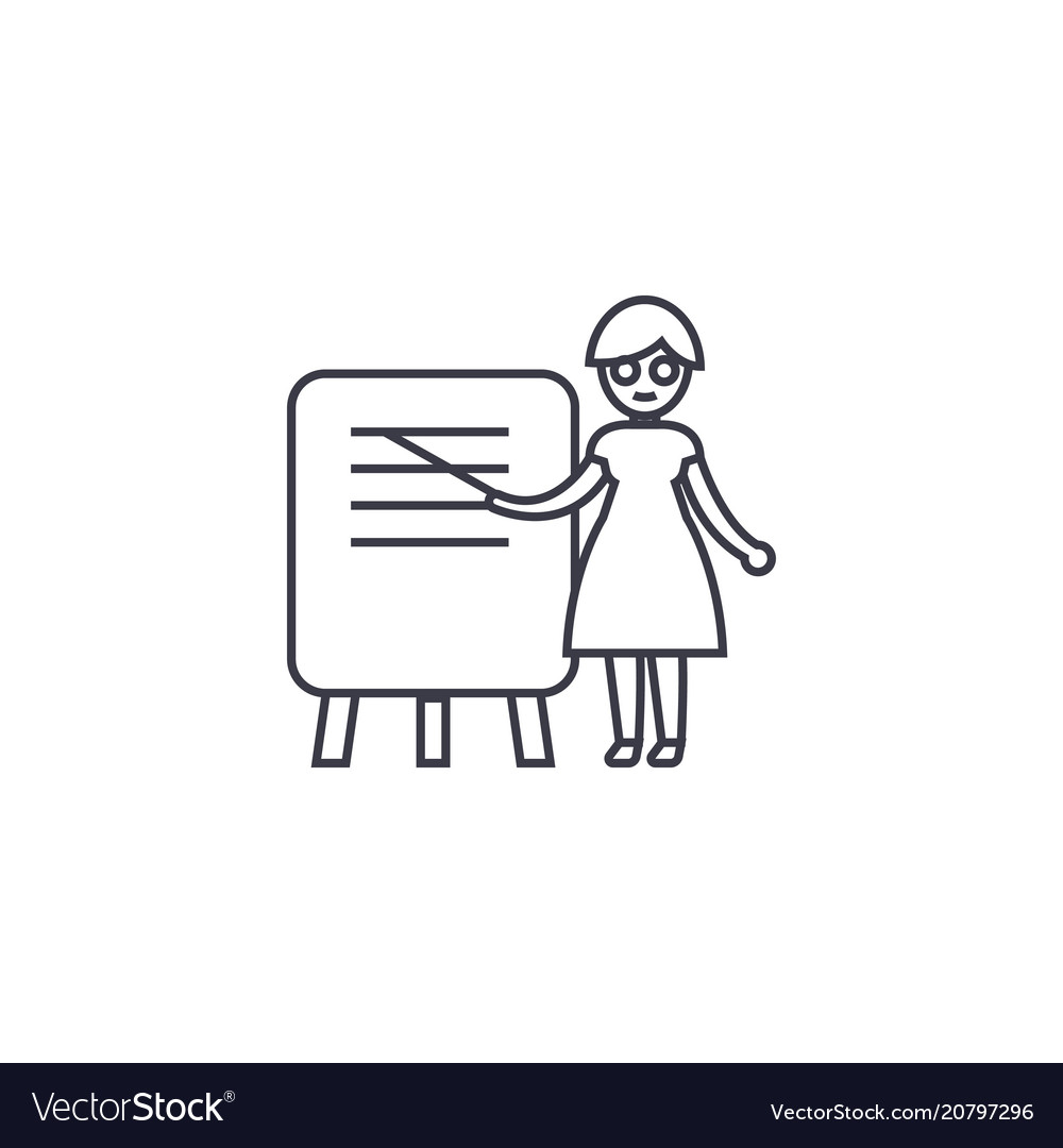 Frau Lehrer Linie Icon