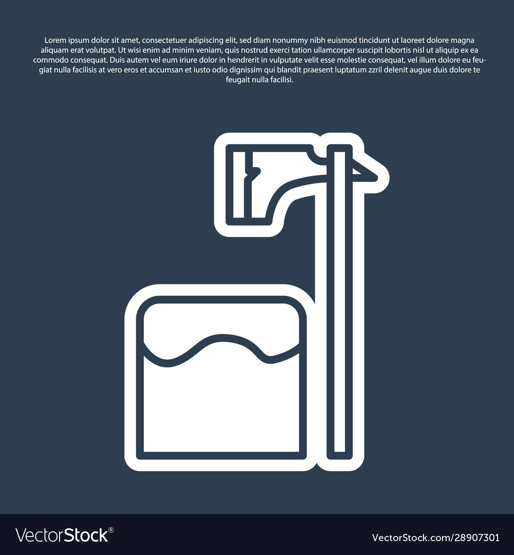 Blue line executioner axe in tree block icon vector image Blue line executioner axe in tree block icon
