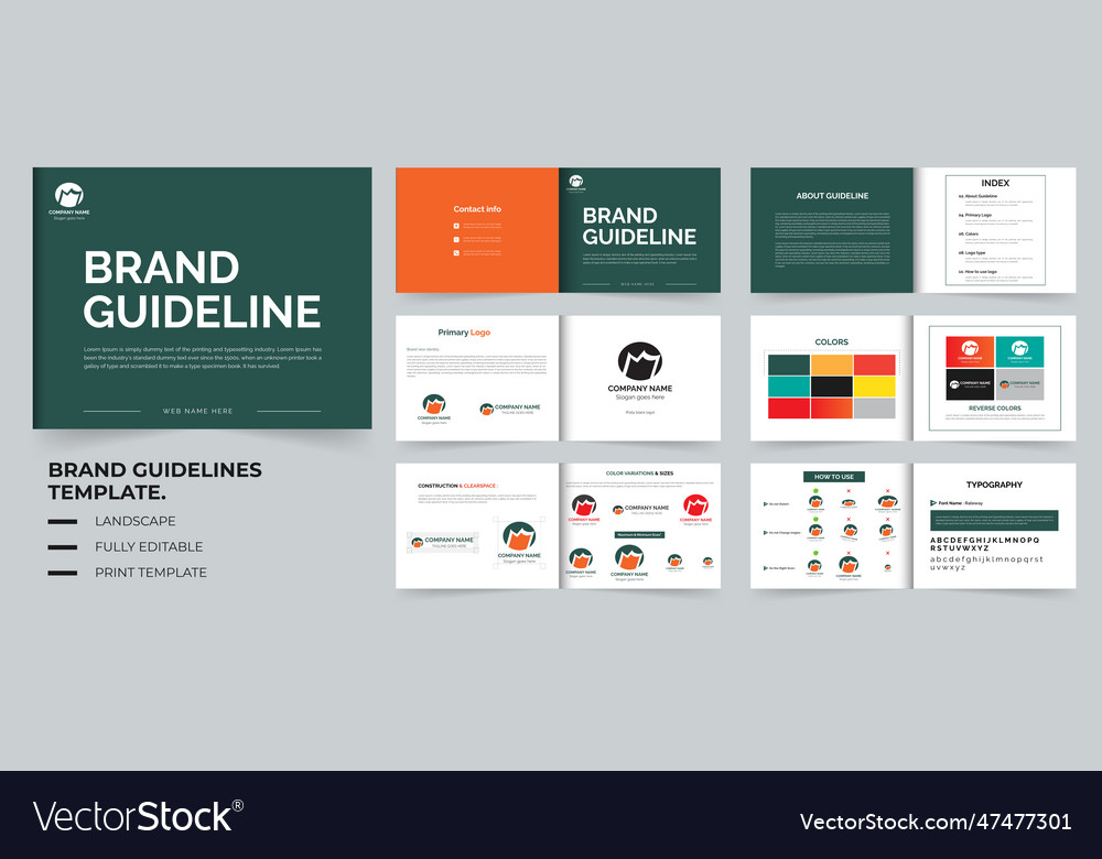 Brand guideline or identity guidelines Royalty Free Vector