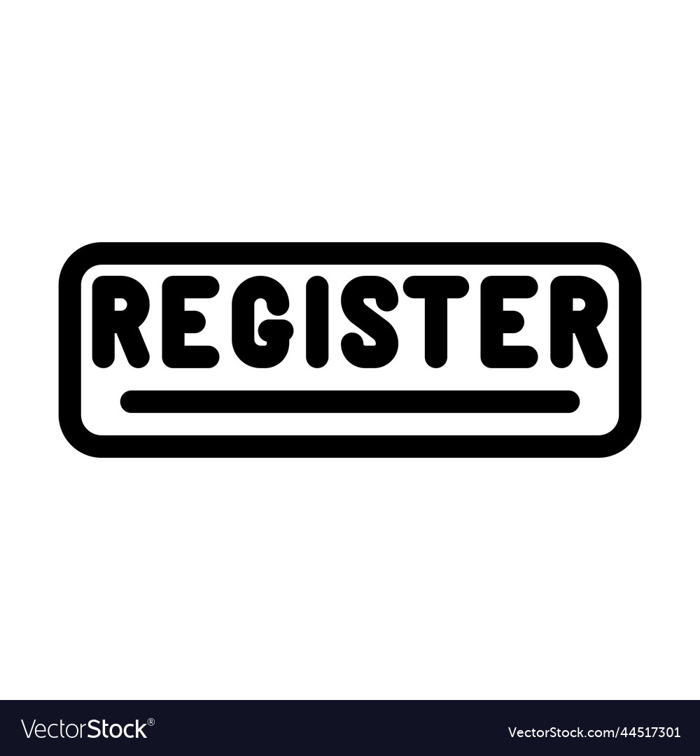 Button registration line icon