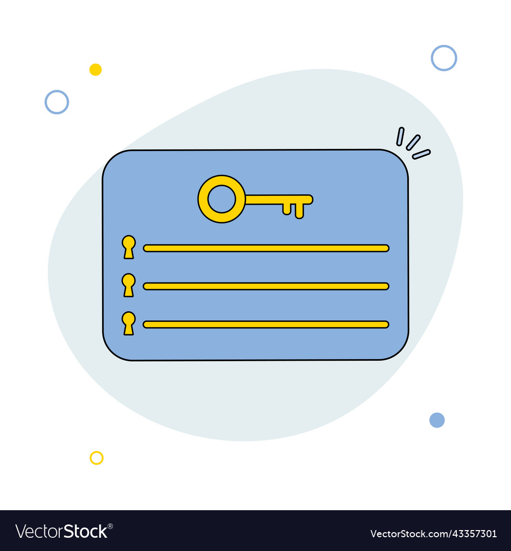 Checklist with keywords in flat linear style vector image Checklist with keywords in flat linear style