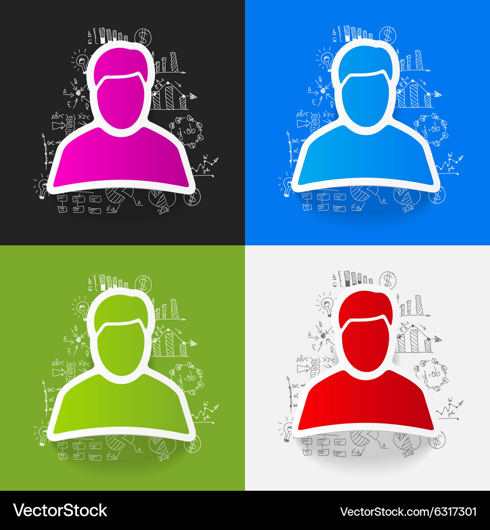 Drawing business formulas man Royalty Free Vector Image