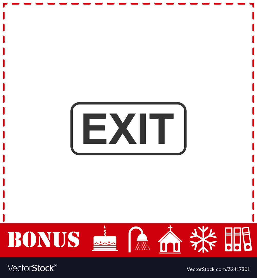 Exit icon flat vector image Exit icon flat