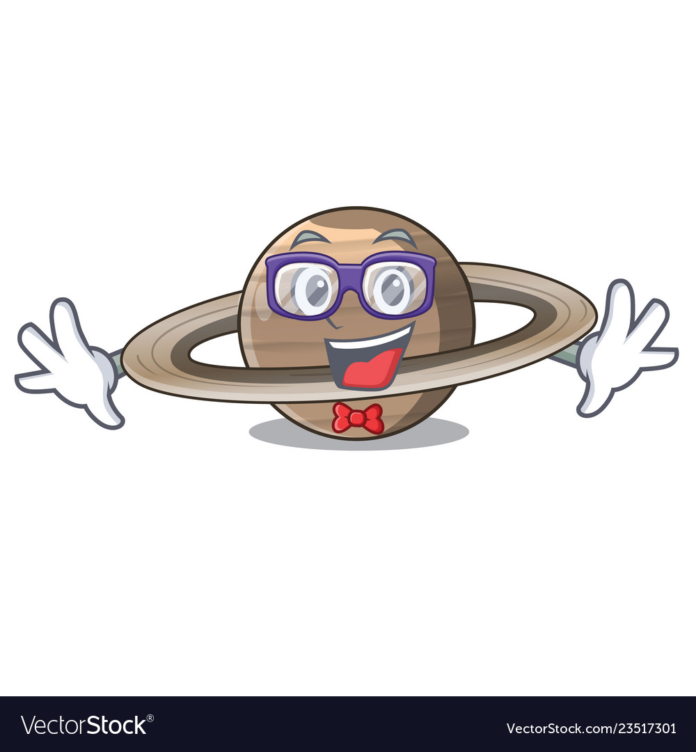 Geek image of planet saturn in character Vector Image Geek image of planet saturn in character