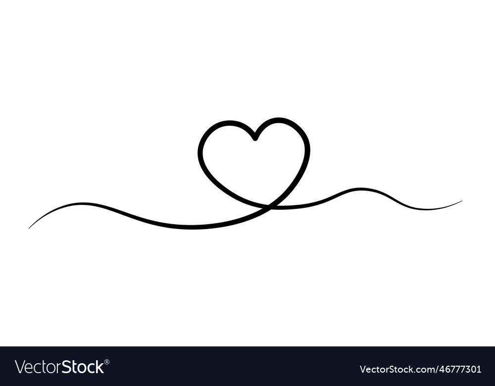 Heart line drawing continuous frame