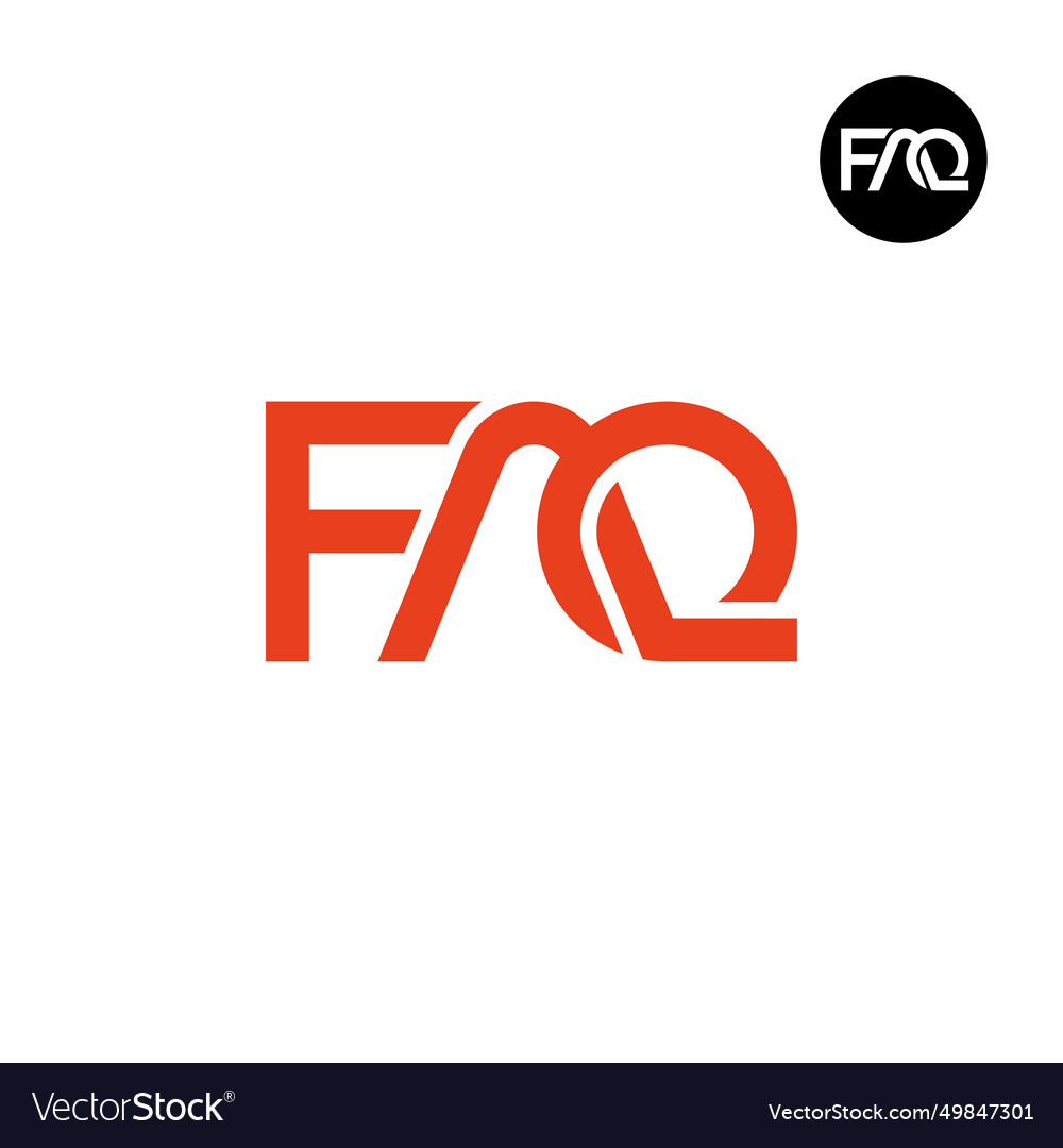 Letter faq monogram logo design Royalty Free Vector Image