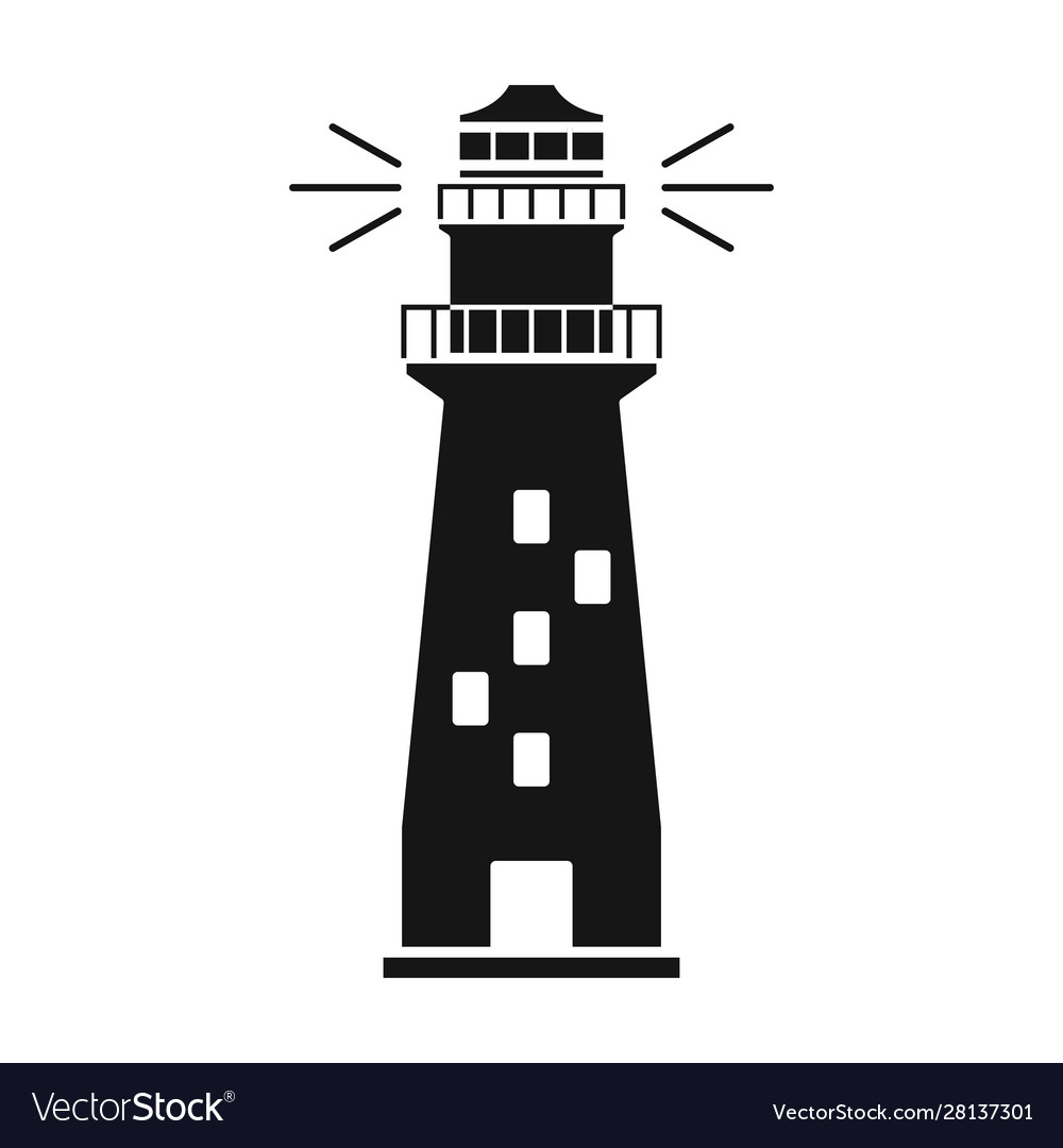 Lighthouse iconblack icon isolated Royalty Free Vector Image