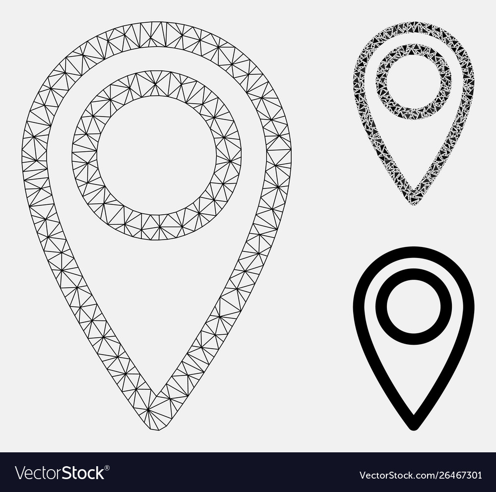Map marker mesh carcass model and triangle Vector Image Map marker mesh carcass model and triangle