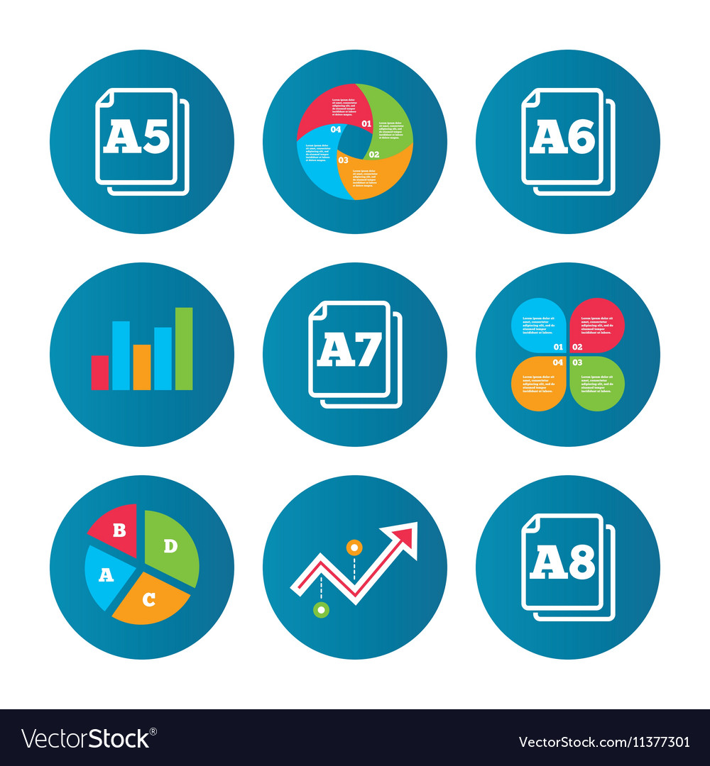 Paper size standard icons document symbol