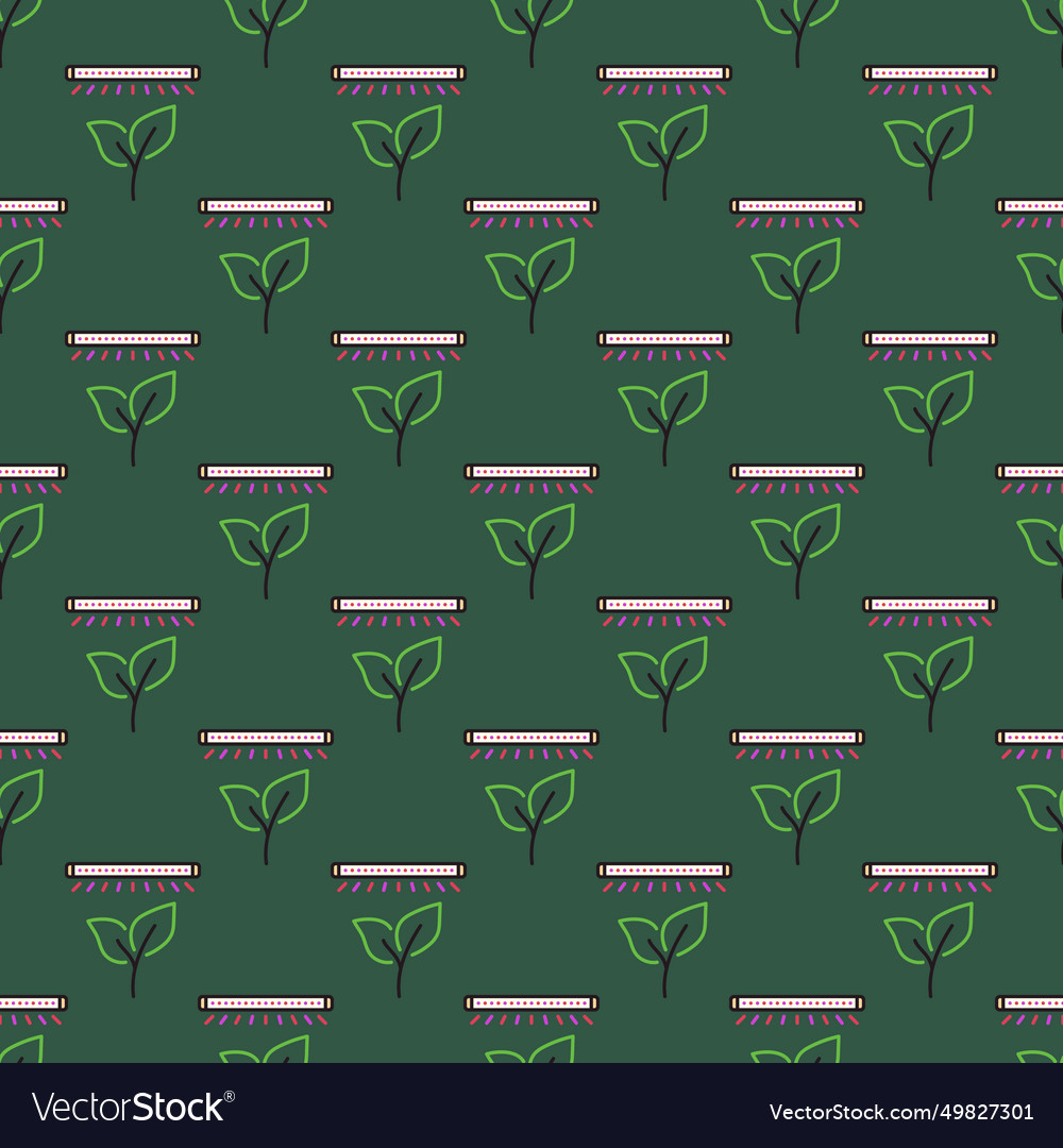 Plant under phyto lamp grow light and gardening vector image Plant under phyto lamp grow light and gardening