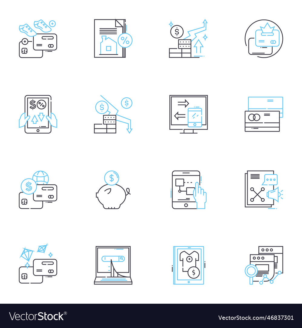 Portfolio resource linear icons set showcase