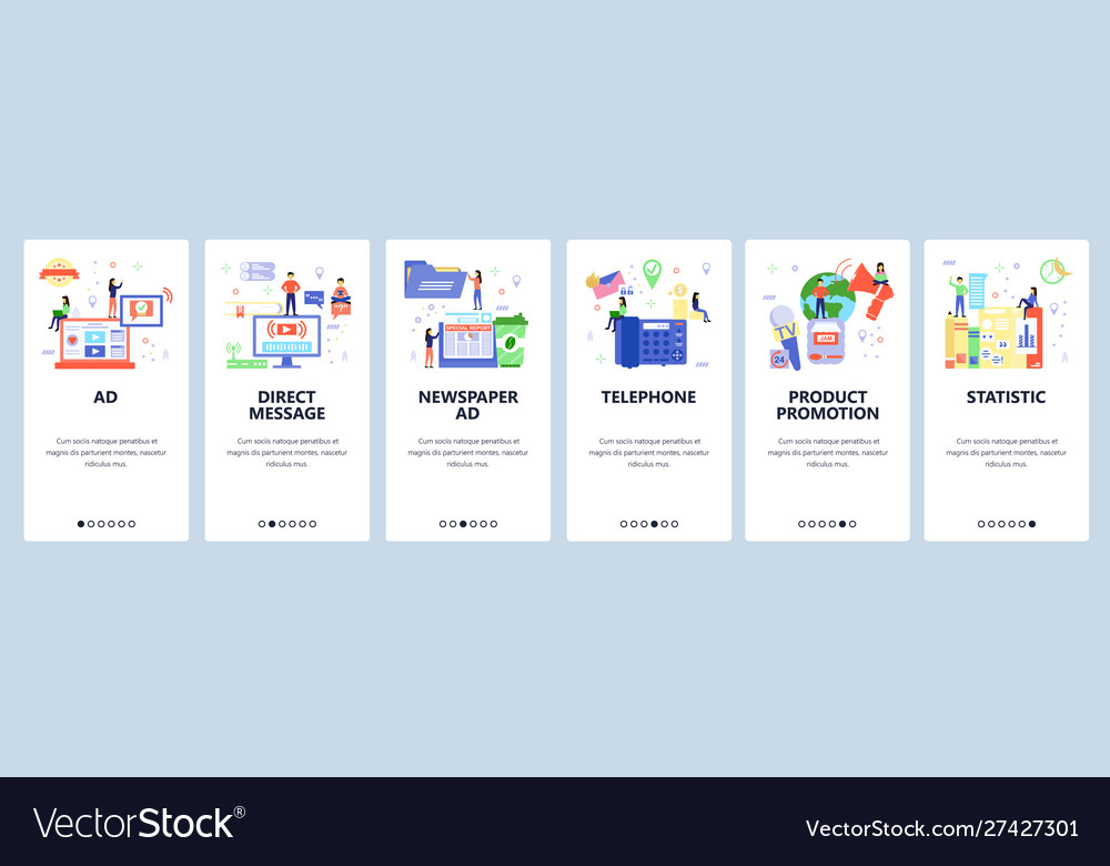 Promotion website and mobile app onboarding vector image Promotion website and mobile app onboarding