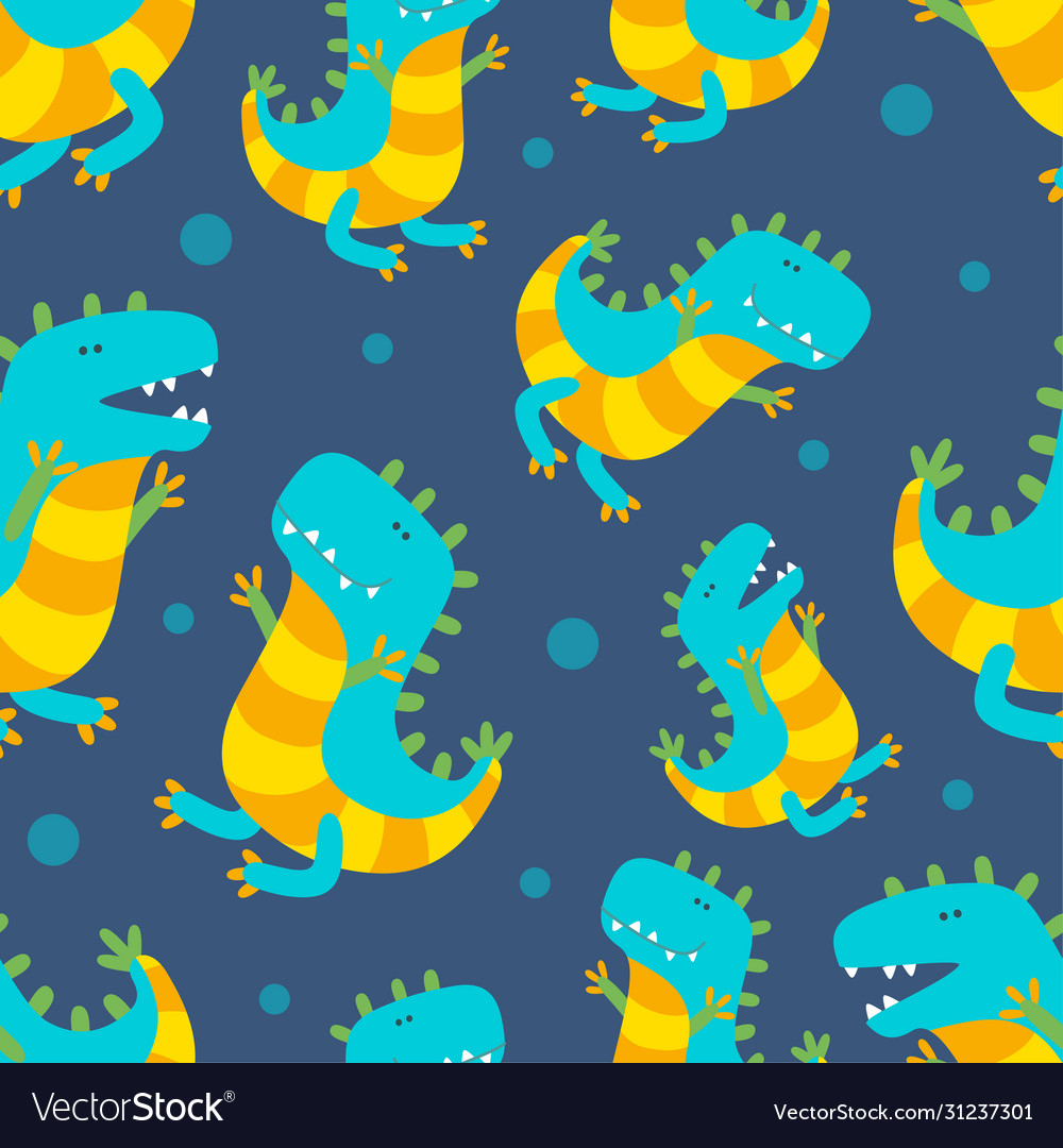 Seamless pattern with dinosaurs vector image Seamless pattern with dinosaurs