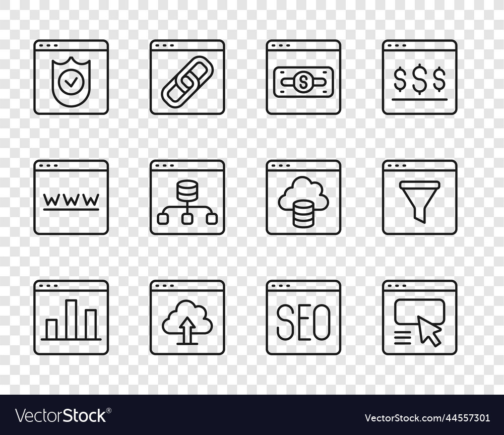 Set line graph chart infographic ui or ux design vector image Set line graph chart infographic ui or ux design