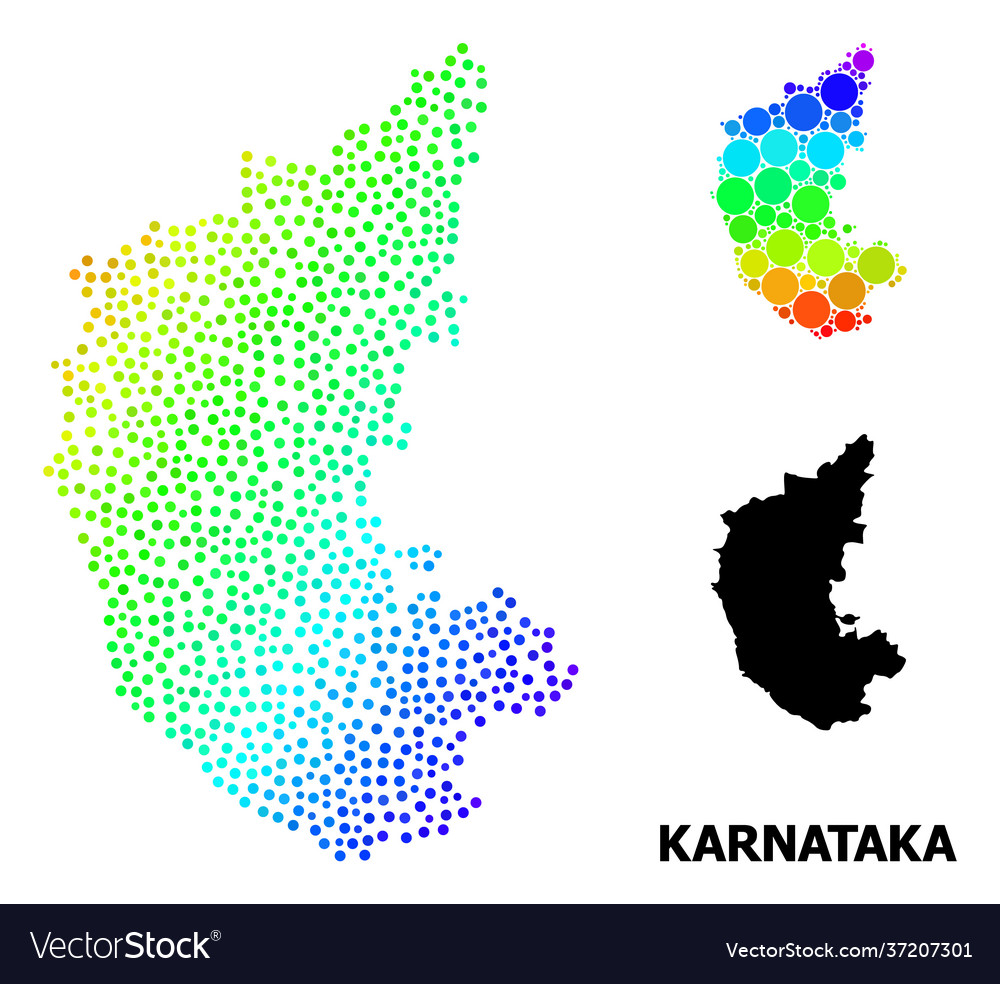 Spectrum pixelated map karnataka state Vector Image Spectrum pixelated map karnataka state