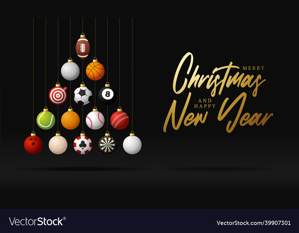 Sport christmas creative xmas tree made vector image Sport christmas creative xmas tree made