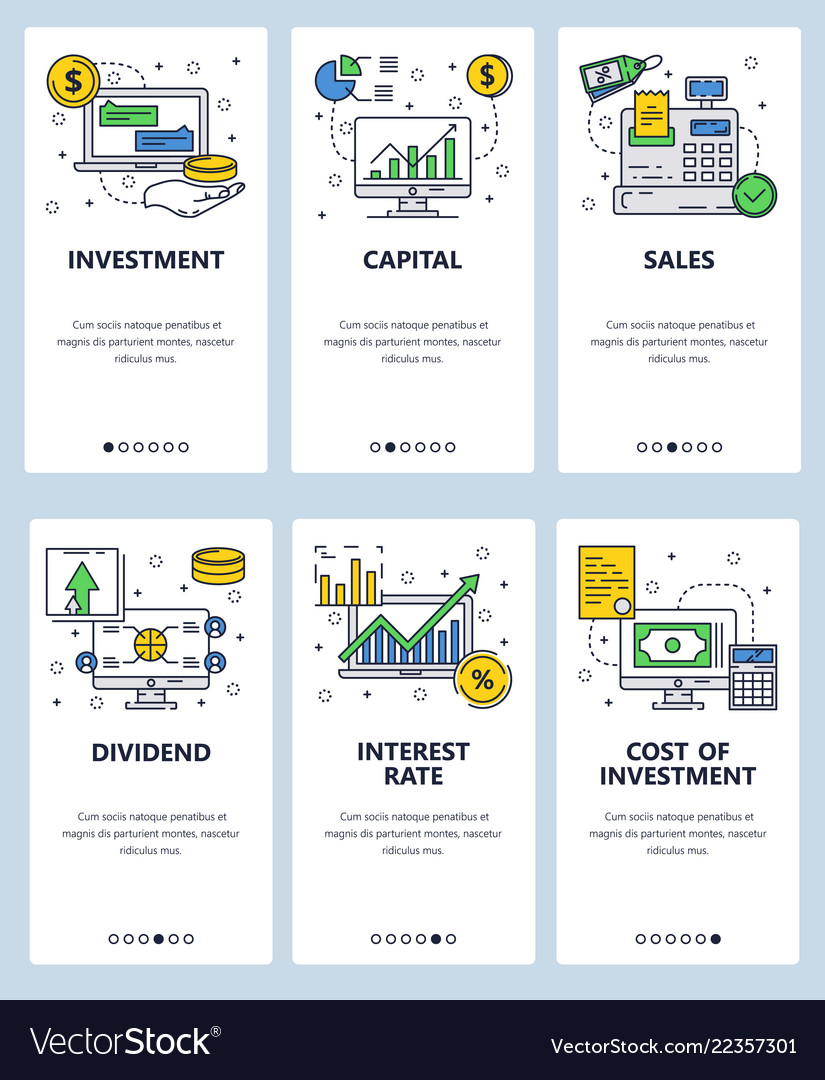 Web site linear art onboarding screens
