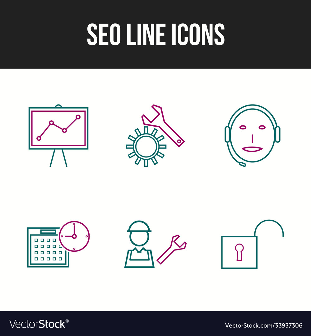 6 unique icons in one set