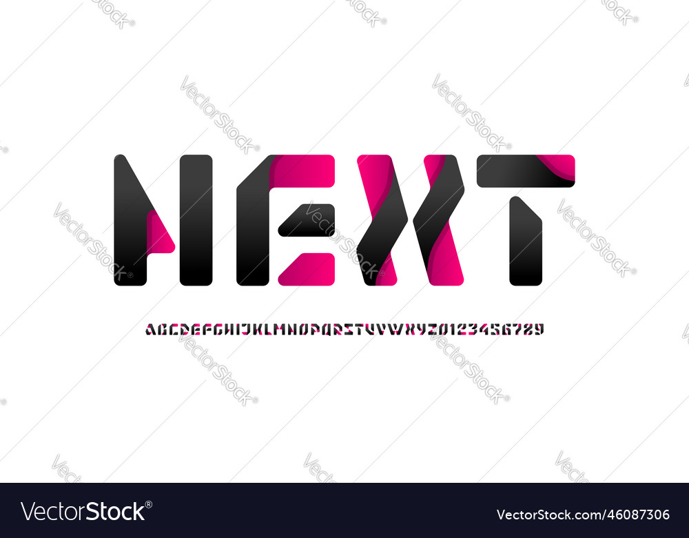 Abstract multi colored paper alphabet font Vector Image Abstract multi colored paper alphabet font