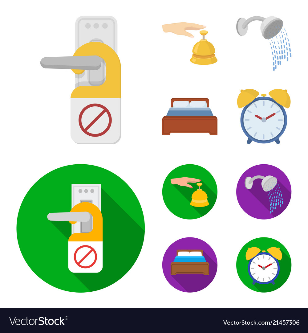 Call at the reception alarm clock bed shower Vector Image