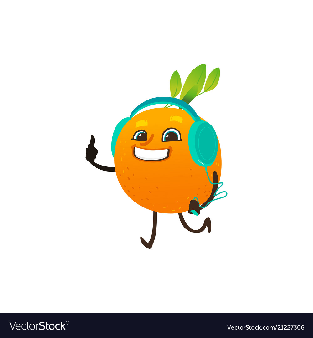 Cartoon orange party character