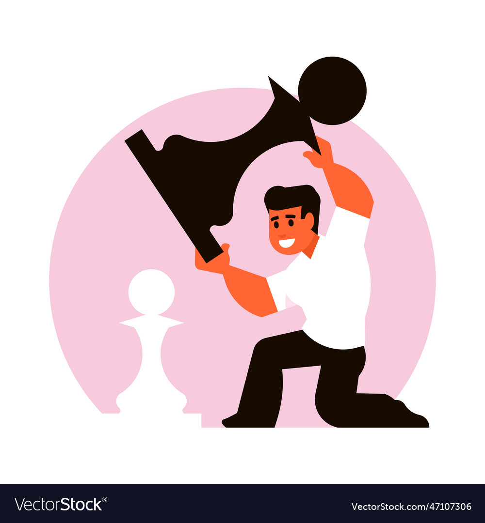 Chess player in action Vector Image Chess player in action