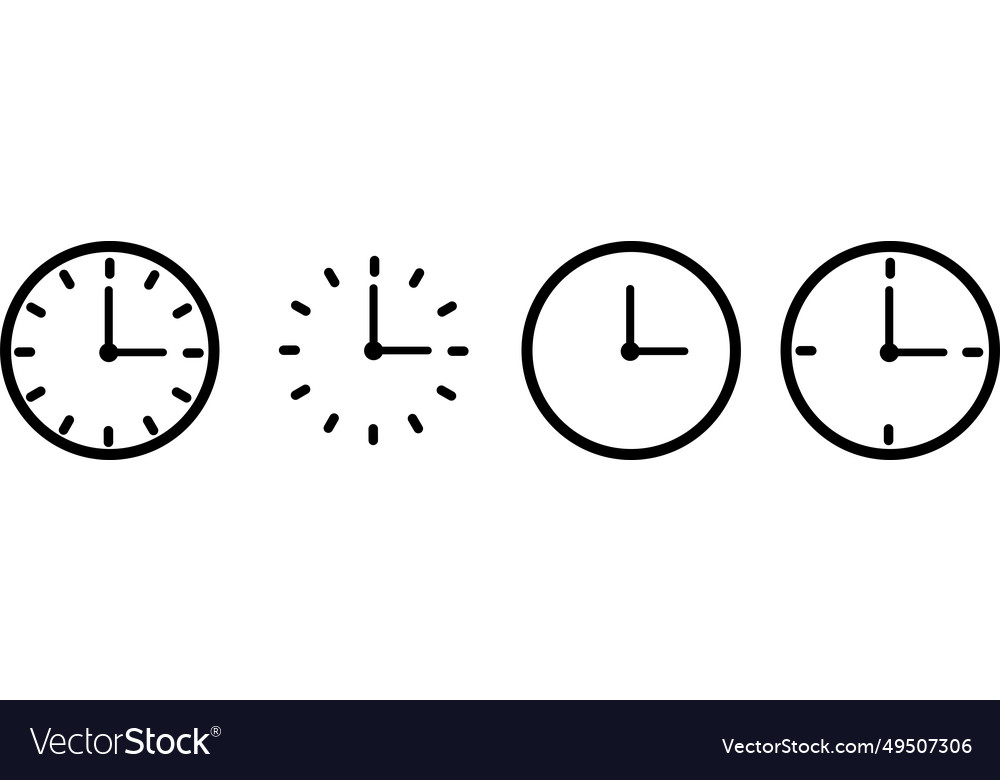 Clocks icon collection design time and clock