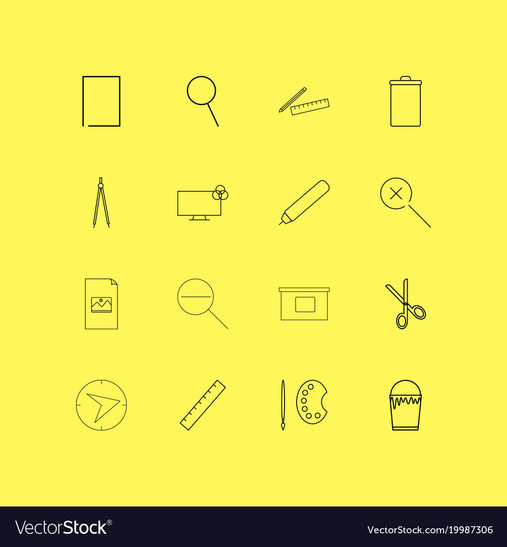 Design elements linear icon set simple outline