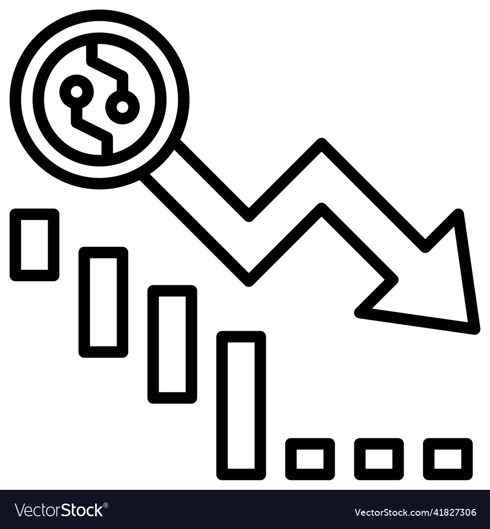 Drop in value icon defi related