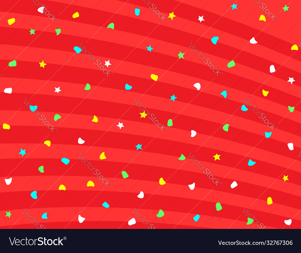 Festive pattern with scattered color confetti red