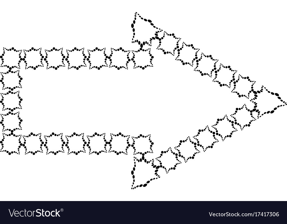 Frame in the form of an arrow from decorative
