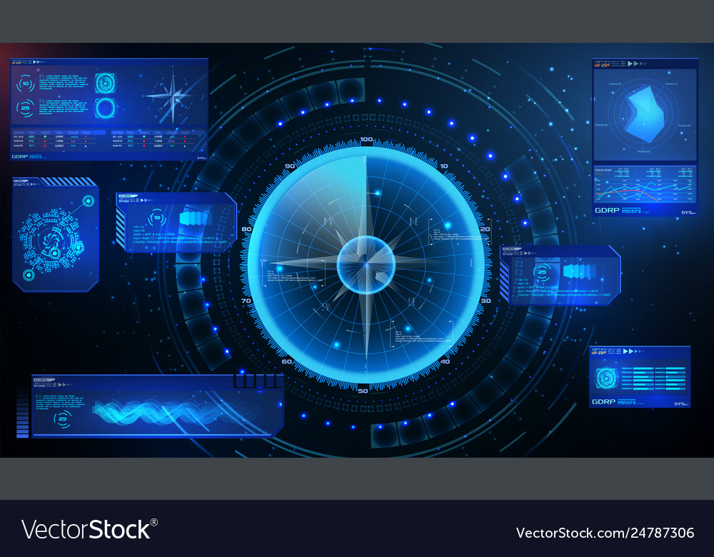 Futuristic radar military navigate sonar Vector Image