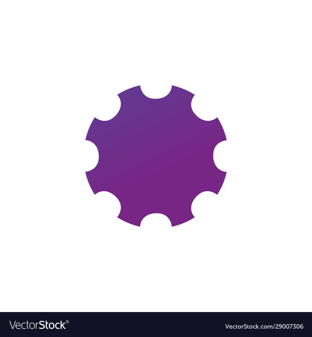 Gear or cog icon simple flat symbol stock