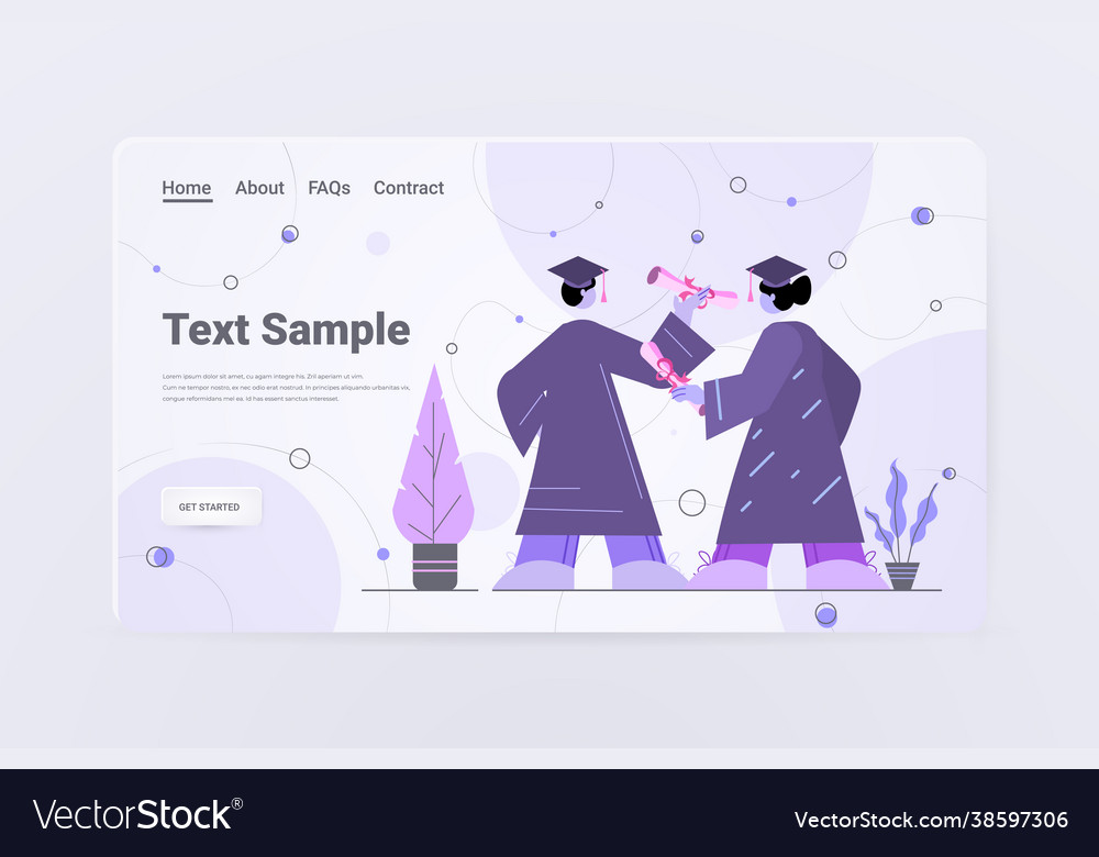 Graduated students couple standing together Vector Image