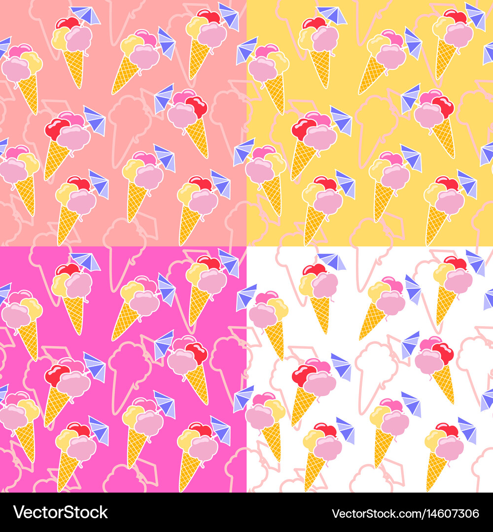 Ice cream seamless pattern Royalty Free Vector Image