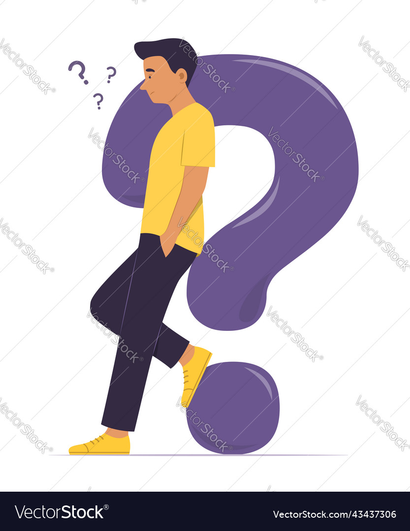 Man Contemplating a Question Mark