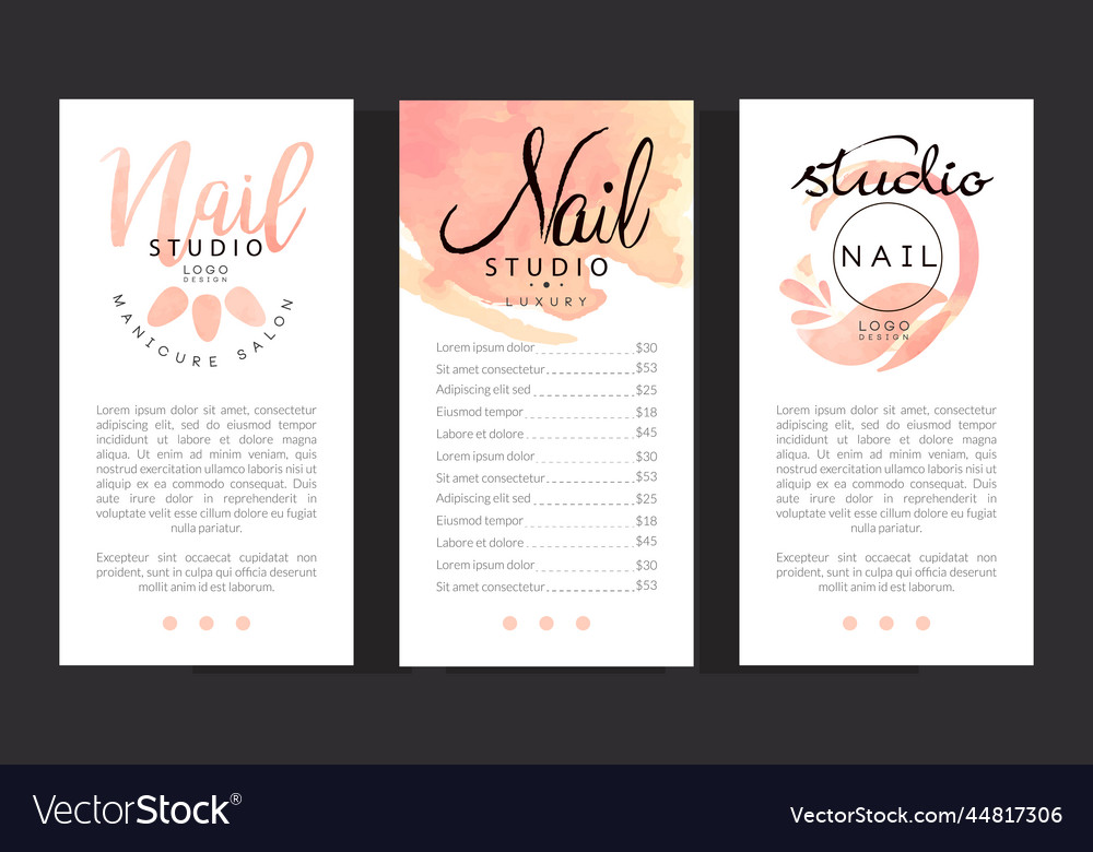 Manicure and nail studio design with logo creative