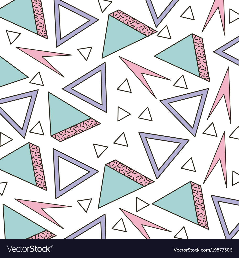 Memphis style pattern triangle geometric shape