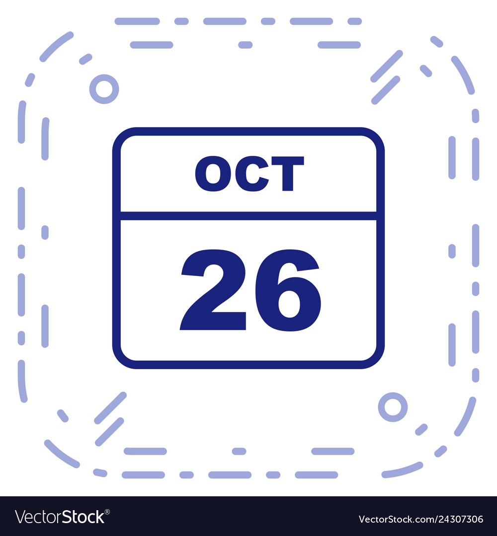 October 26th date on a single day calendar
