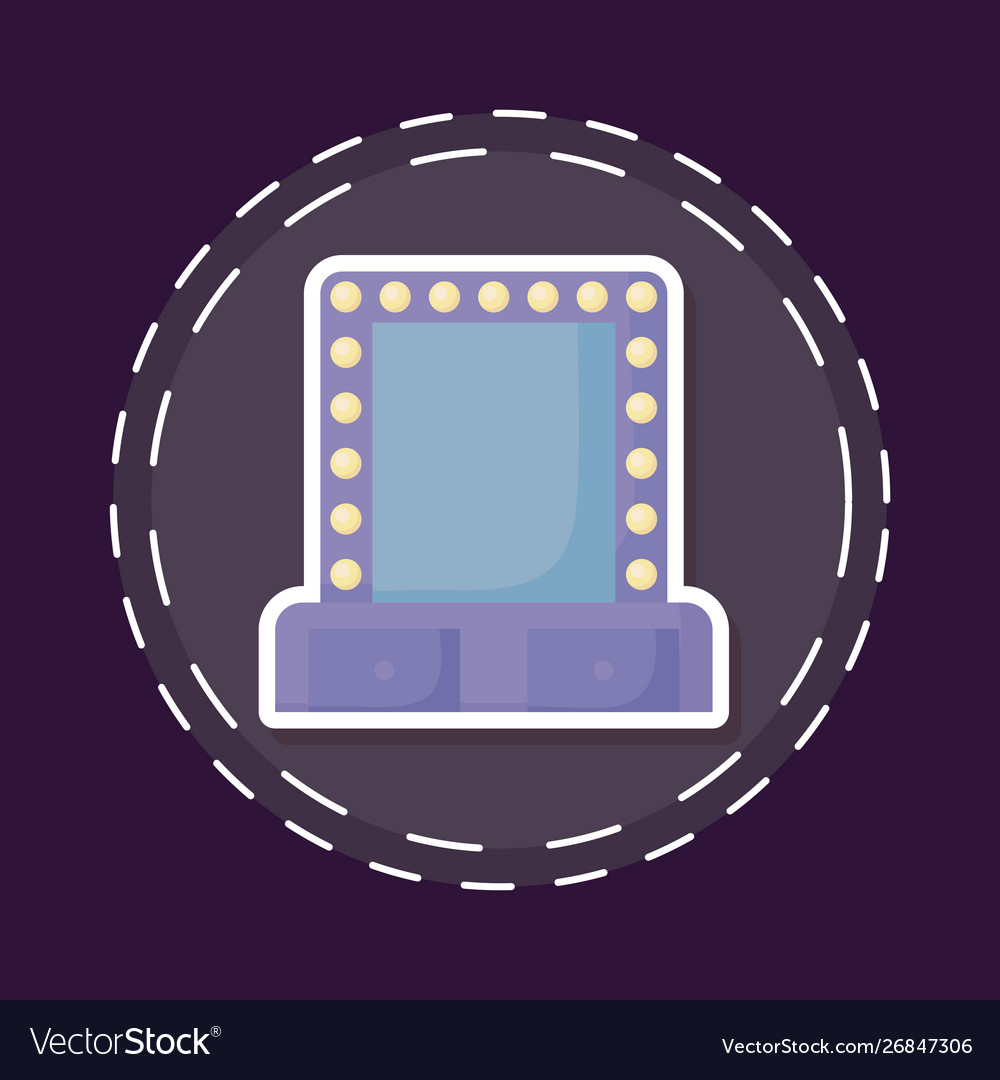 Patch cinema label with lights isolated icon Vector Image Patch cinema label with lights isolated icon