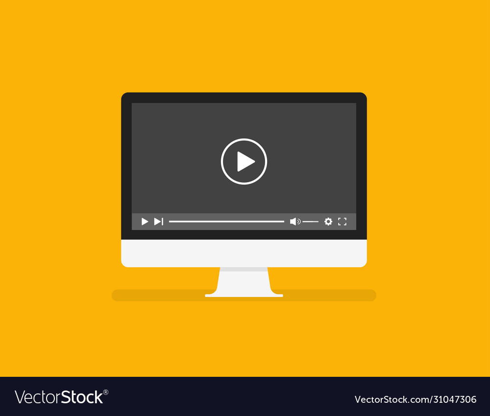 Personal computer screen in trendy flat style vector image Personal computer screen in trendy flat style