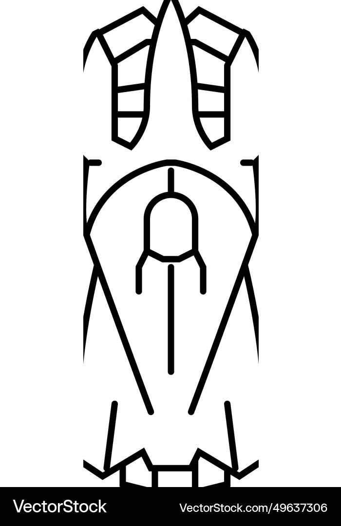 Race car top view line icon Royalty Free Vector Image