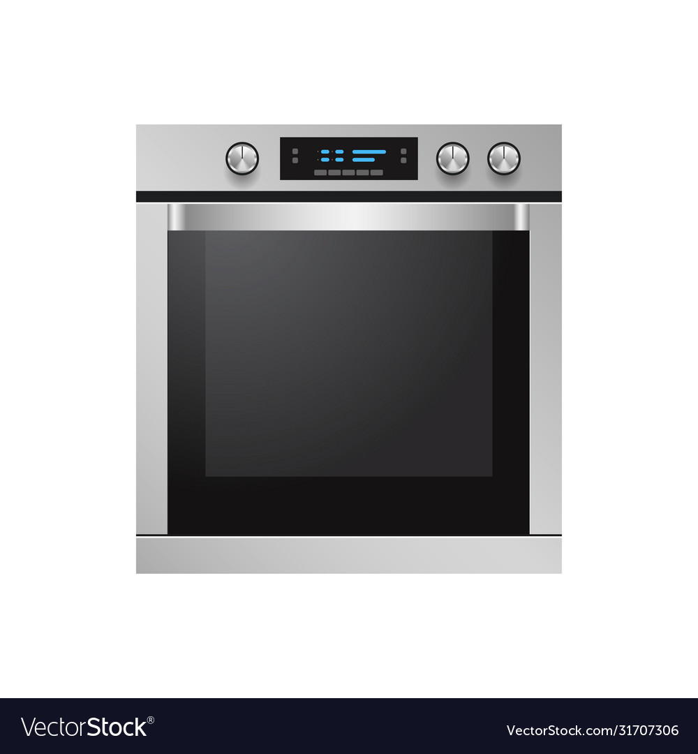 Realistic kitchen stove front view cooker Vector Image