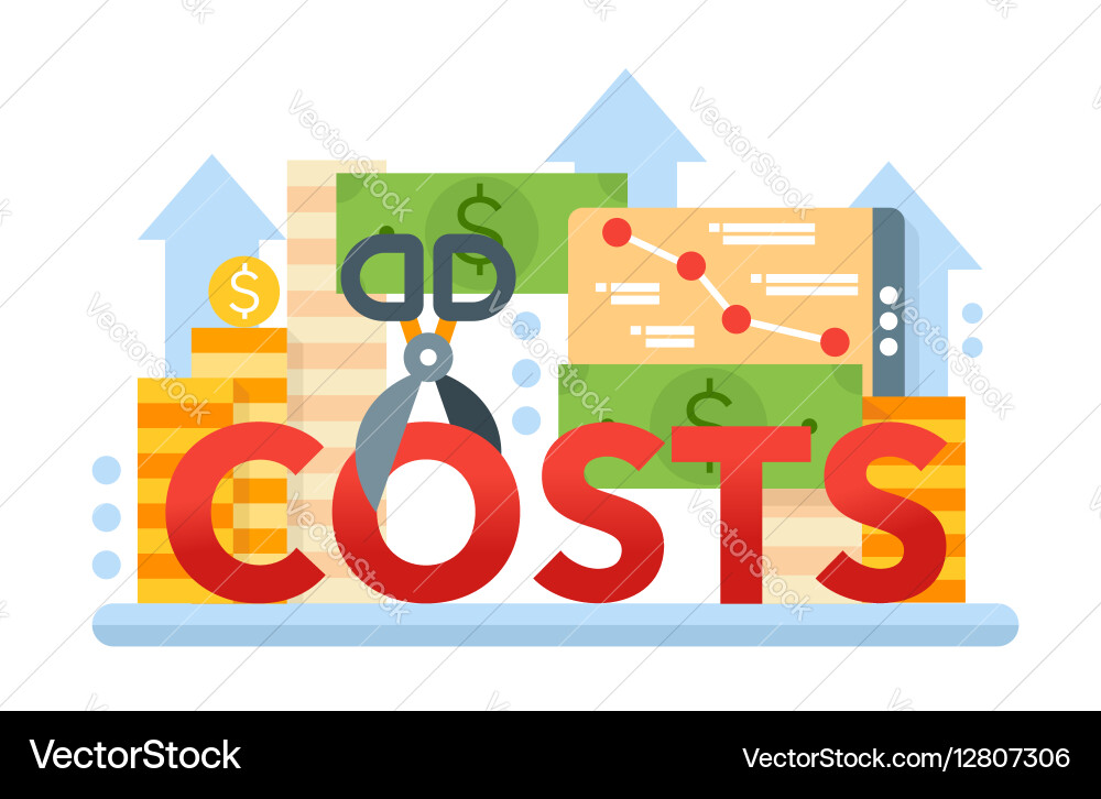Reduce Costs Flat Design Website Banner Vector Image