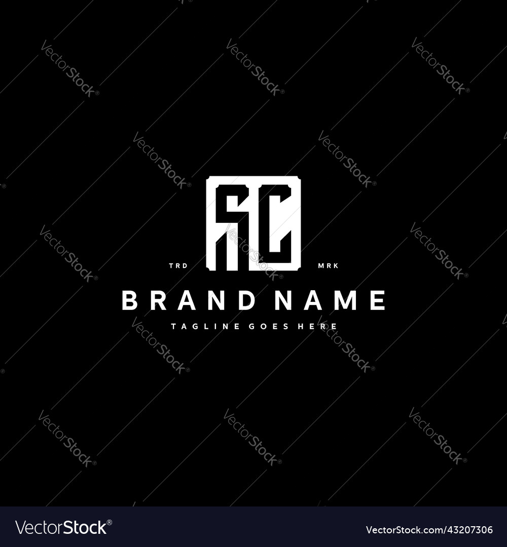 Sc monogram logo design with square rectangular