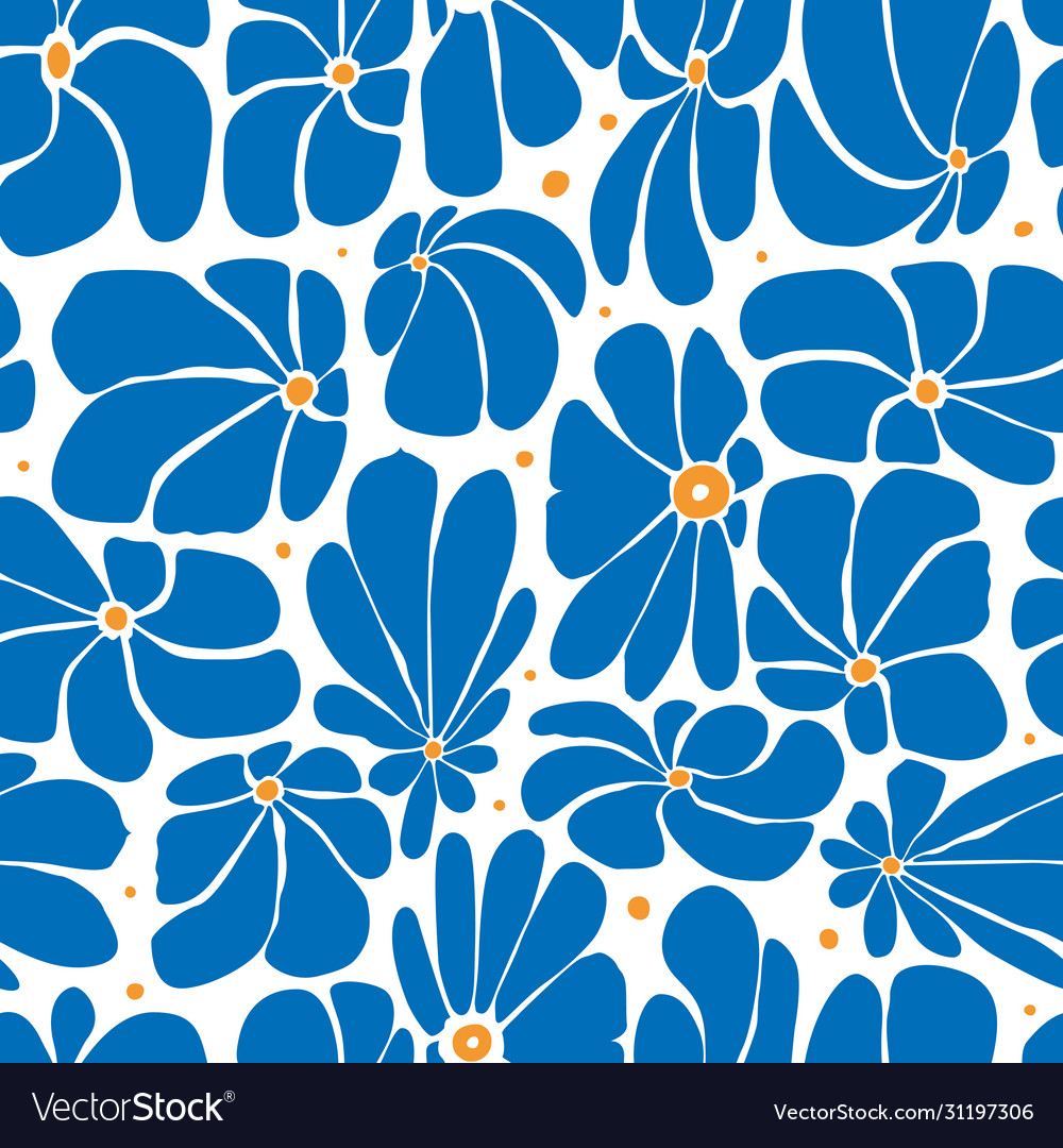 Seamless floral pattern design with stylized Vector Image