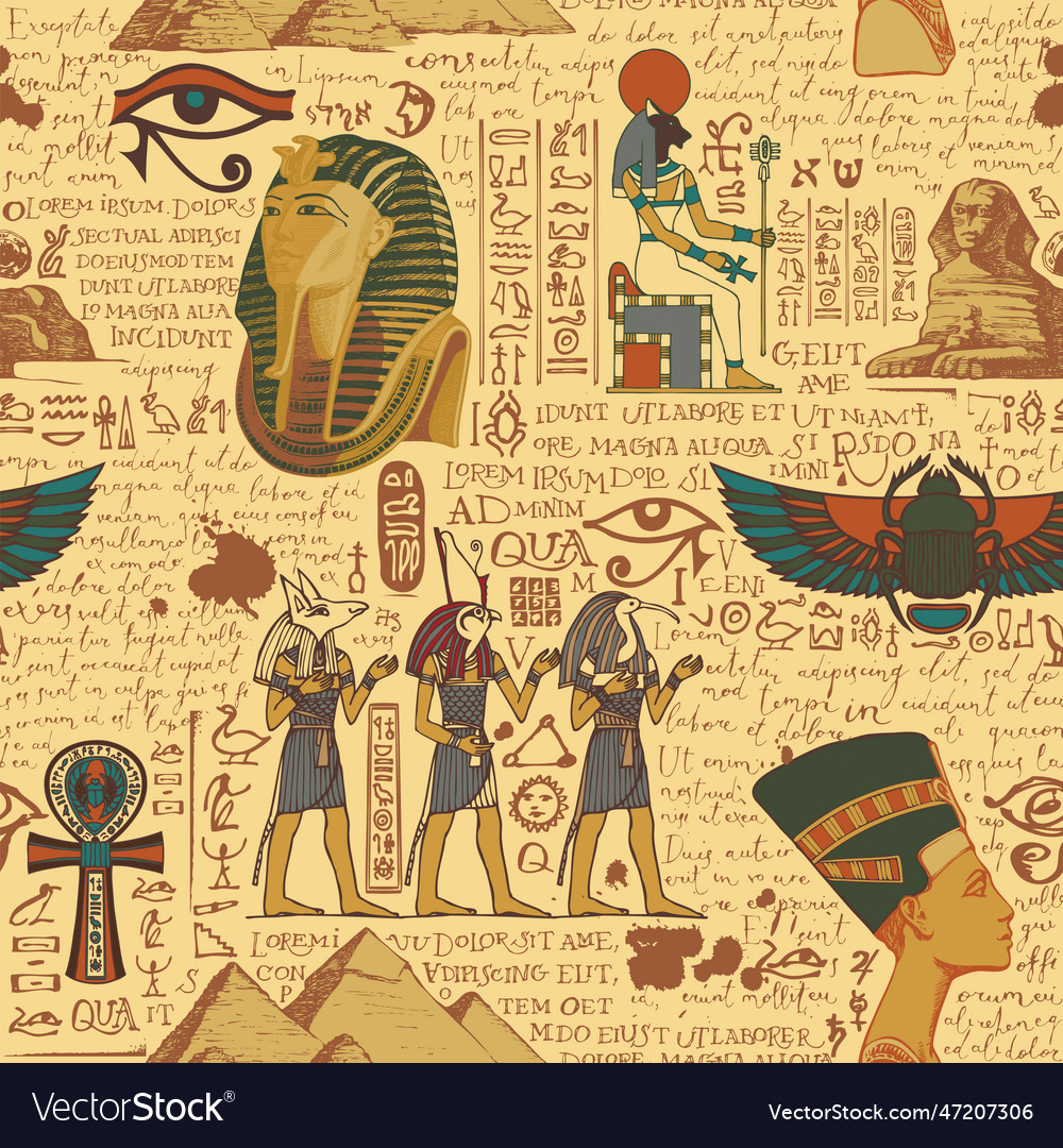 Seamless pattern on an ancient egypt theme Vector Image