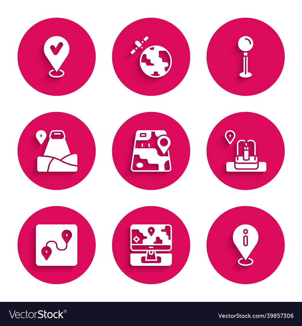 Set city map navigation monitor with location vector image Set city map navigation monitor with location