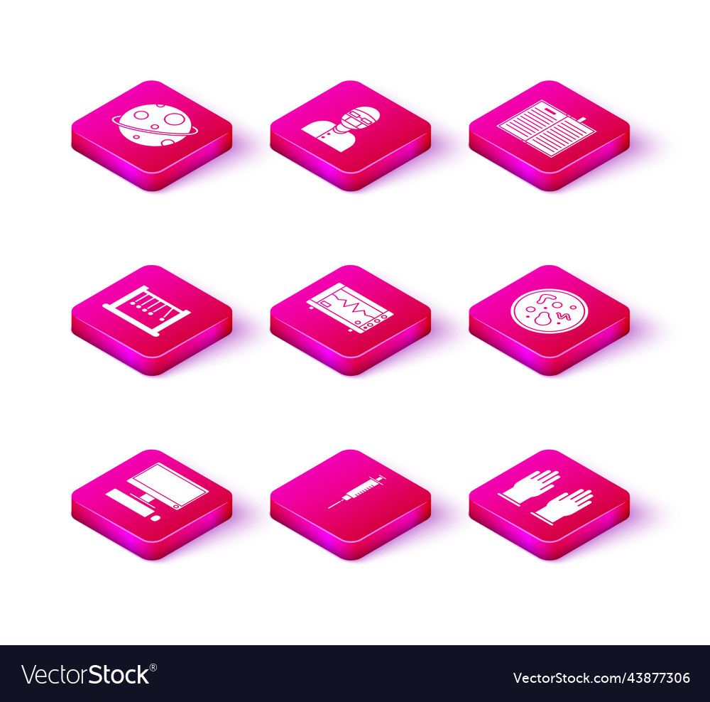 Set computer monitor with keyboard and mouse vector image Set computer monitor with keyboard and mouse