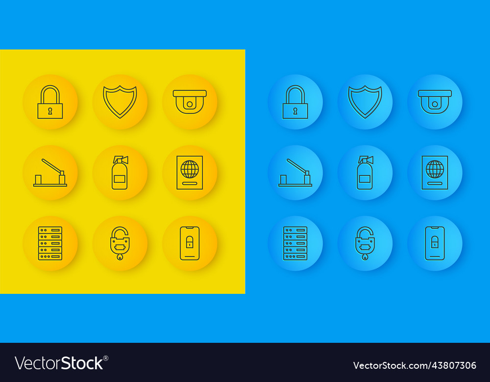 Set line server data web hosting parking car vector image Set line server data web hosting parking car